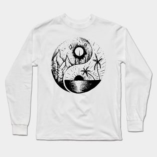 Zen Ying Yang Yang Sun Moon Long Sleeve T-Shirt